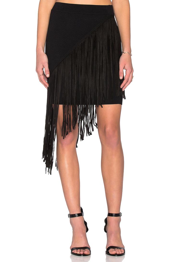 Asymmetrical Fringe Skirt