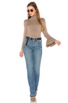 Ruffle Sleeve Turtleneck Sweater