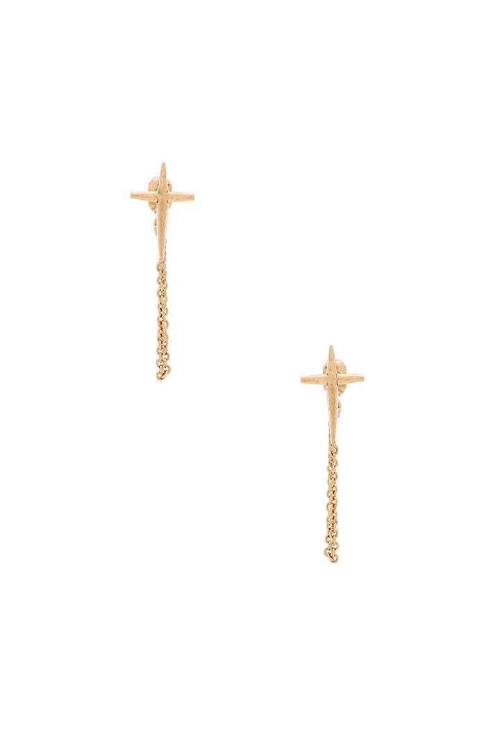 The Cross Stud Chain Earring