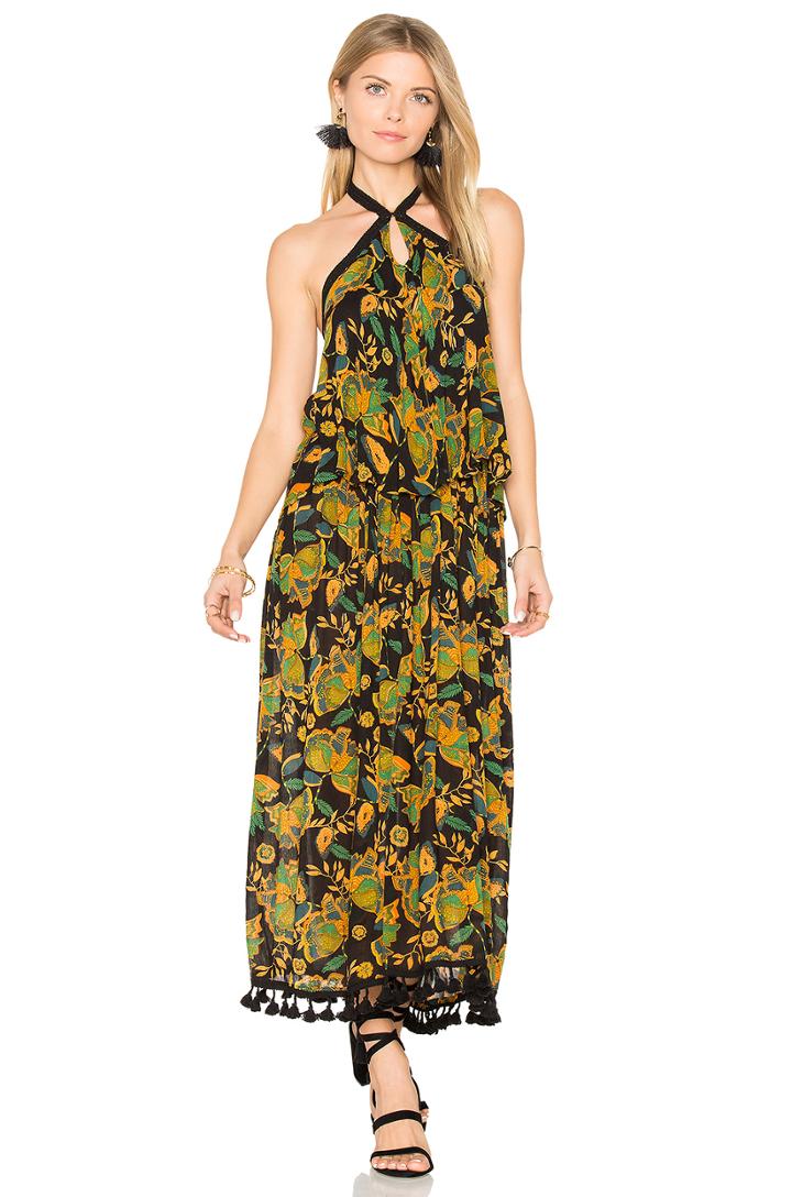 Tropical Paradise Ruffle Halter Dress