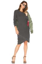 Cross Hem Long Sleeve Dress