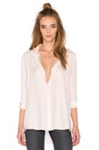 Fringe Trim Button Down Top