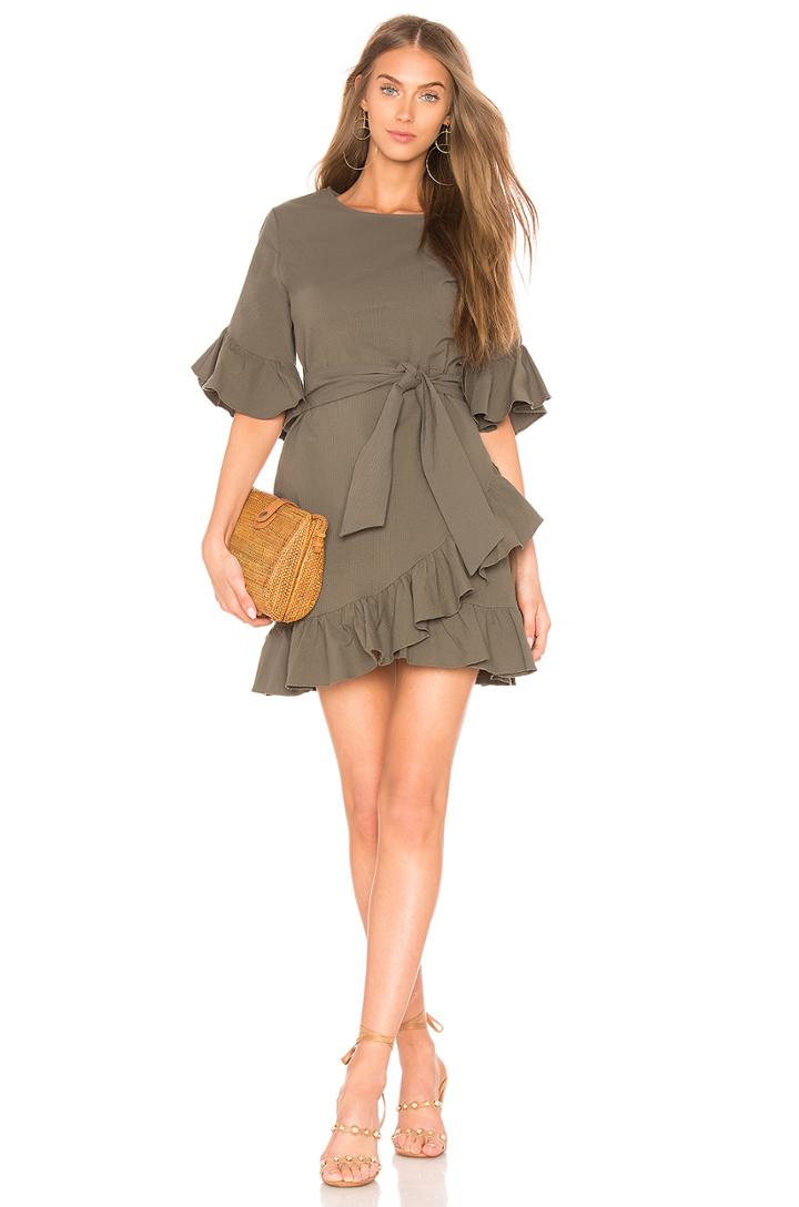 Ruffle Edge Wrap Dress