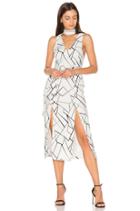 Monochrome Cracked Midi Dress
