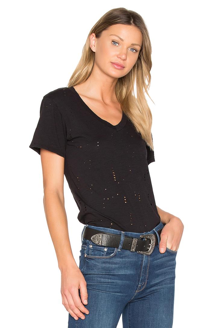 Destructed V Neck Tee