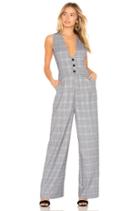 Black Menswear Plaid Jumpsuit