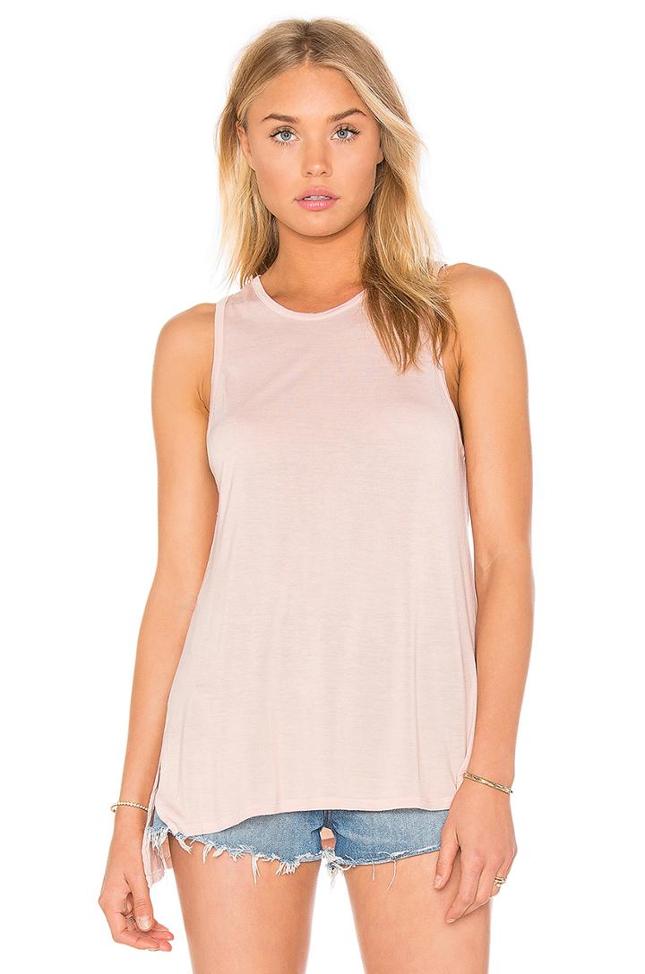 Silk Rib Jersey Side Slit Sheath Tank