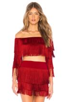 Fringe Off Shoulder Crop Top