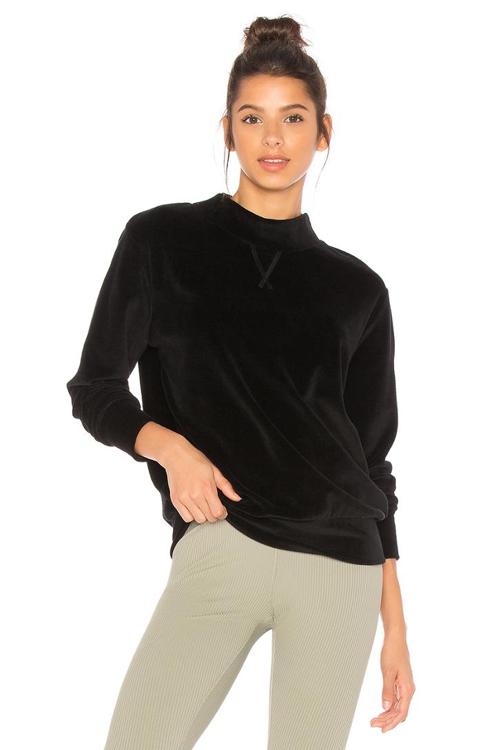 Velour Mock Neck Sweatshirt