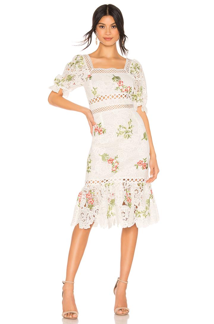 Lottie Dress In White Multi