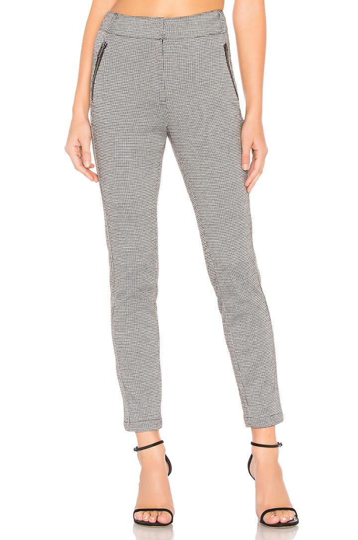 Knit Puppytooth Zip Slim Leg Pant