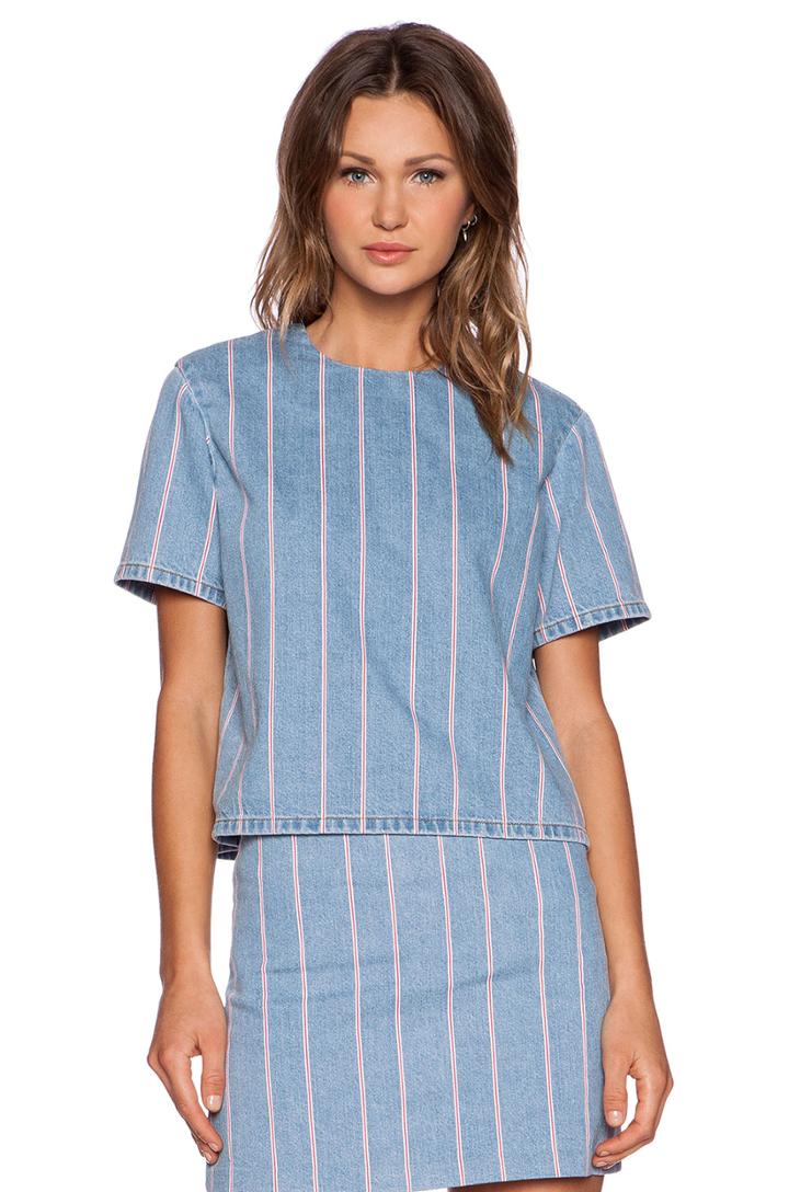 Stripe Denim Boxy Top
