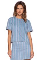 Stripe Denim Boxy Top