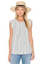 Seersucker Crew Neck Pleated Top
