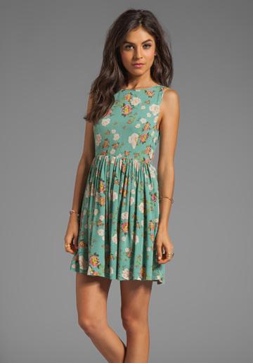 Minkpink Notebook Dress In Green