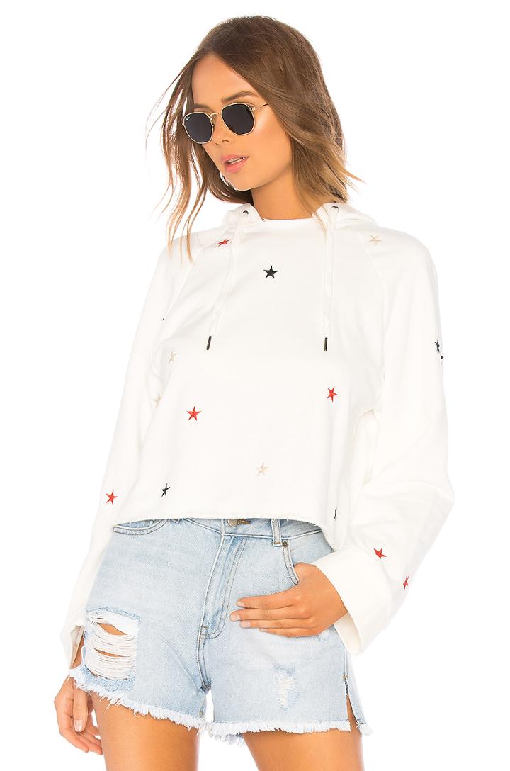 Crop Hoodie Sweatshirt With Stars