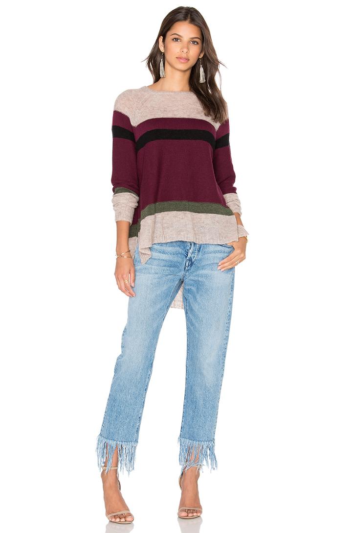 Blocked Stripe Shifted Sweater