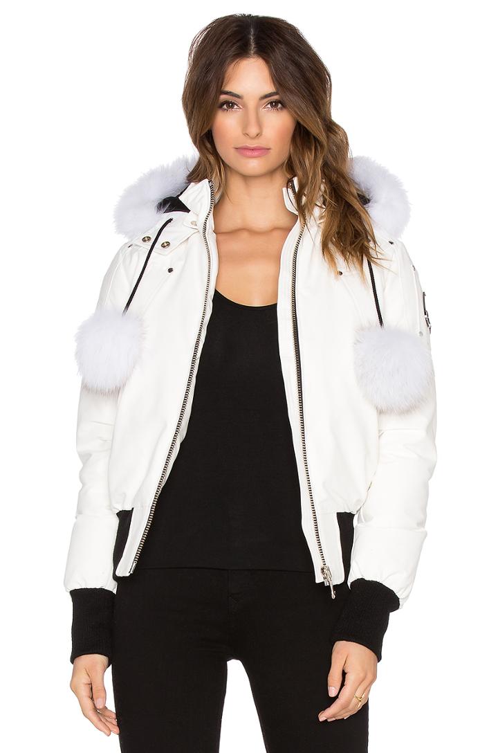 Debbie Artic Fox Fur Bomber Jacket