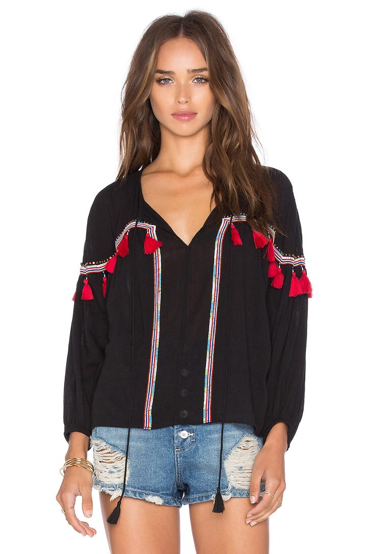 Bacoor Long Sleeve Tassel Top