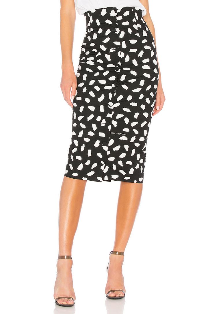 Pois Buttons Longette Skirt