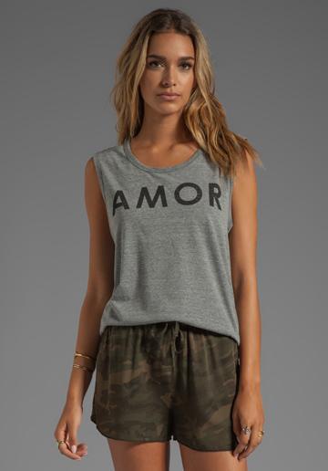 Lovers + Friends For Revolve Amor Muscle Tank In Gray