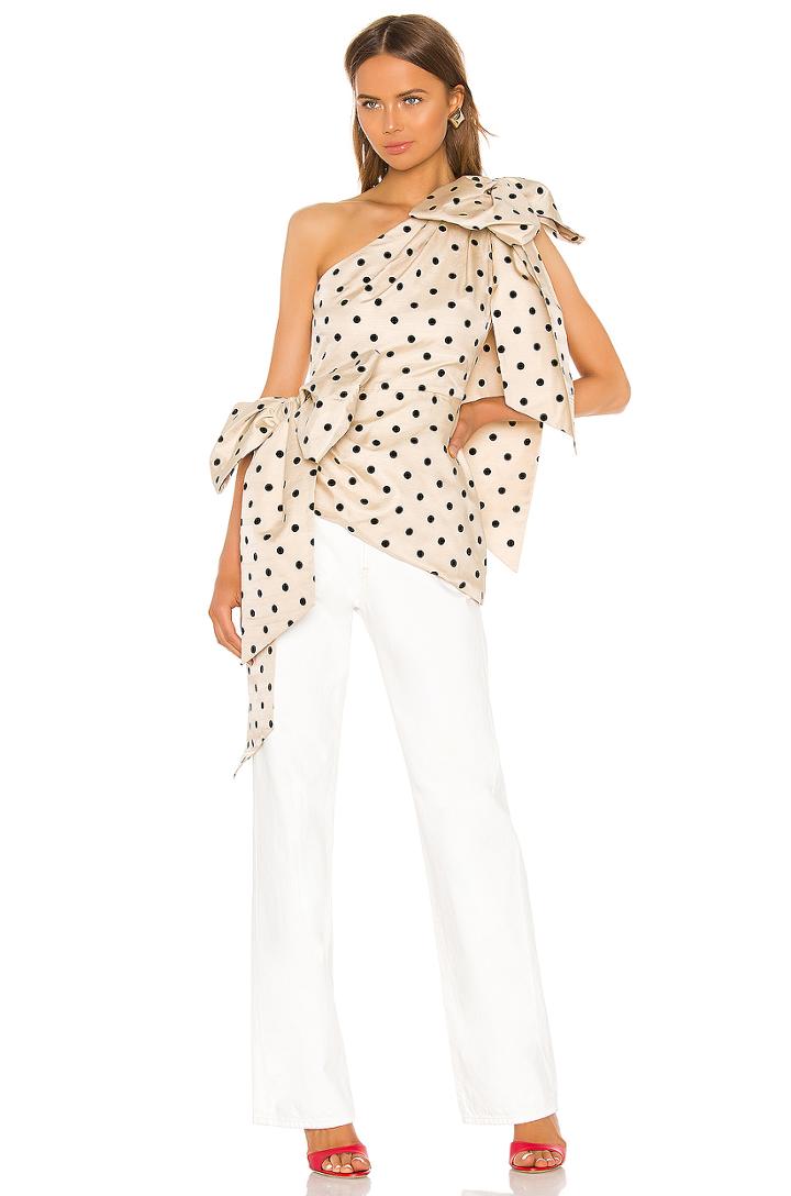 One Shoulder Bow Blouse