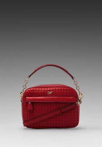 Diane Von Furstenberg Milo Mini Quilted Leather Bag In Red