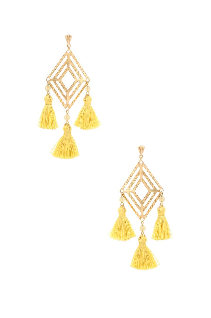 X Revolve Geometric Tassel Earrings