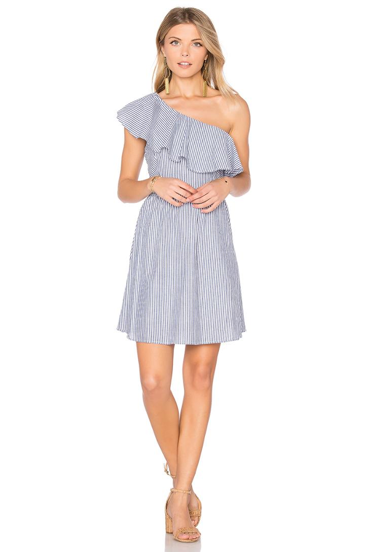 One Shoulder Stripe Mini Dress