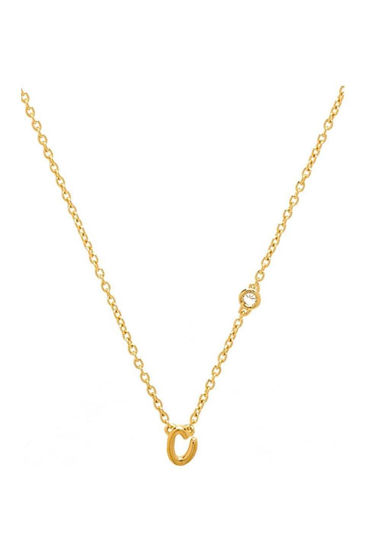 C Necklace With Diamond Bezel