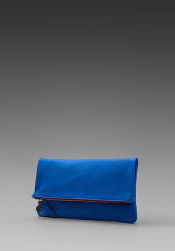 Clare Vivier Foldover Maison Clutch In Blue
