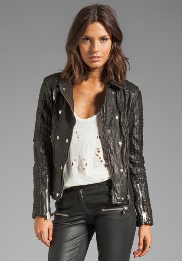 Anine Bing Moto Leather Jacket In Black