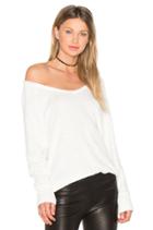 Marled Knit V Neck Sweatshirt