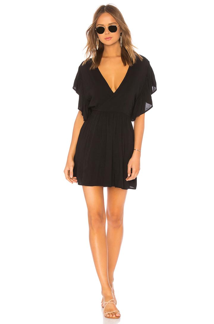Nile Solid Wrap Mini Dress