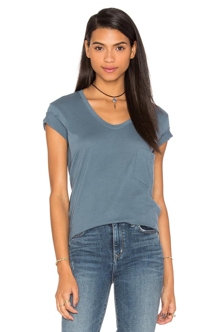 Pima Vintage Pocket V Neck Tee