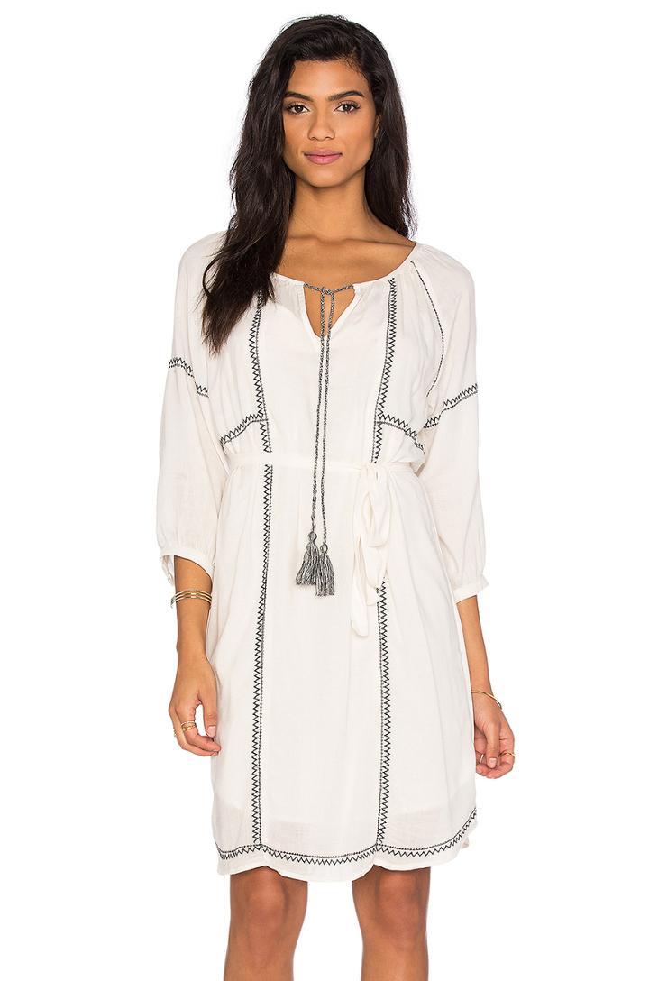 Cristal Embroidered Crepe Shift Dress