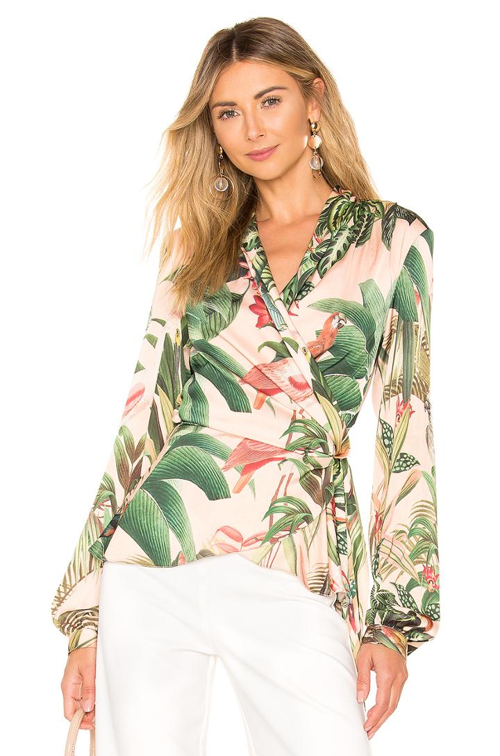 Paradise Print Wrap Top