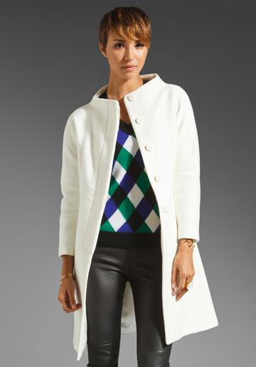 Milly Claudine Coat In Winter White
