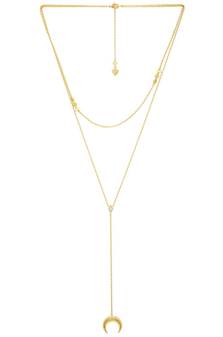 Crescent Diamante Layered Necklace