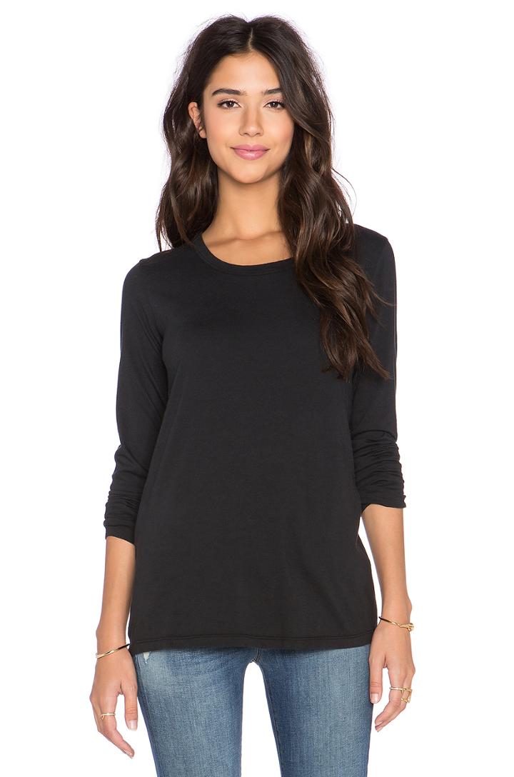 Pleated Back Long Sleeve Top
