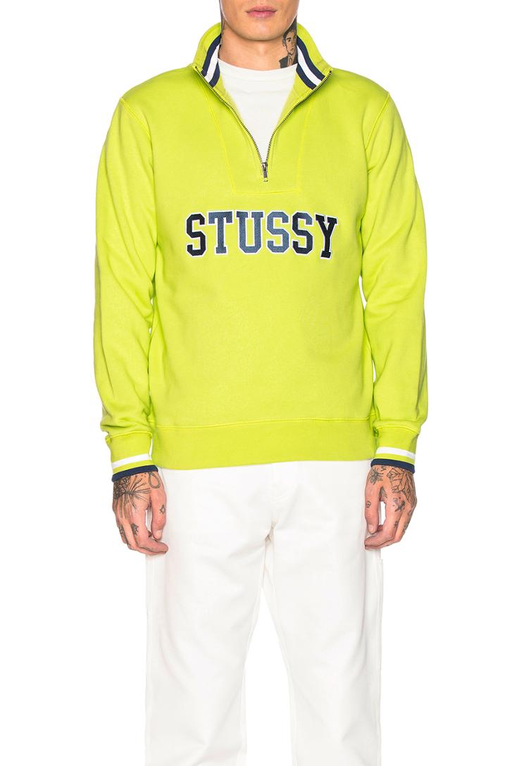 Contrast Rib Mock Neck