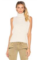 Cable Rib Sleeveless Crop Sweater