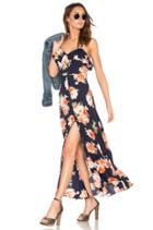 Button Front Floral Maxi Dress