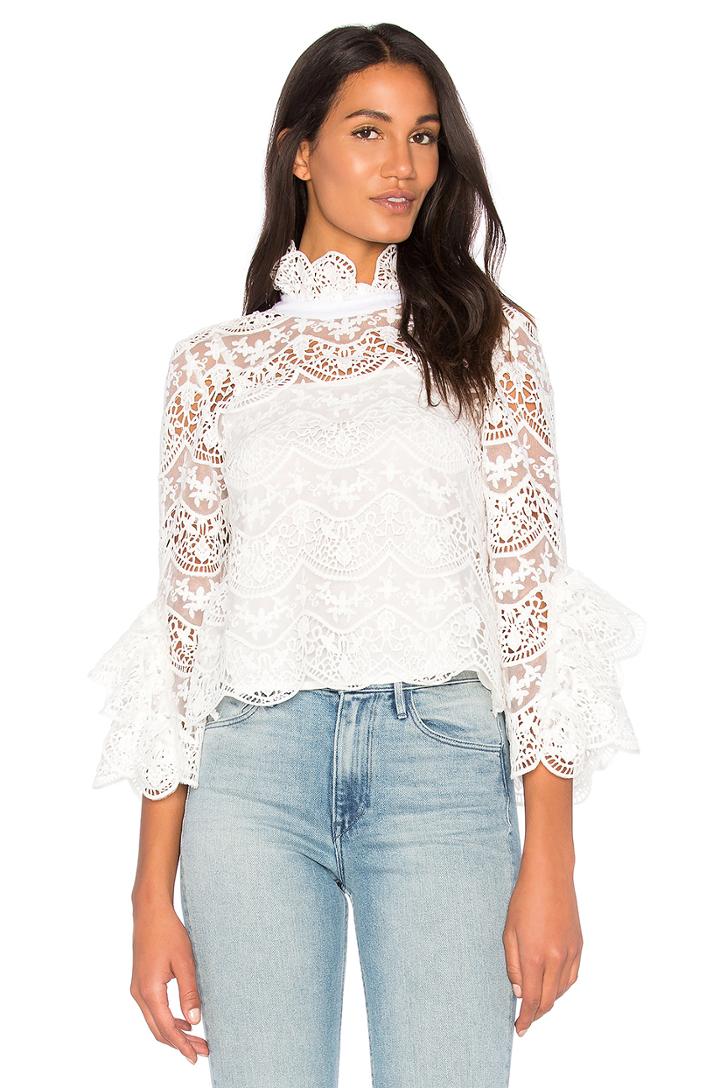 Ribbon Ties Crochet Lace Top