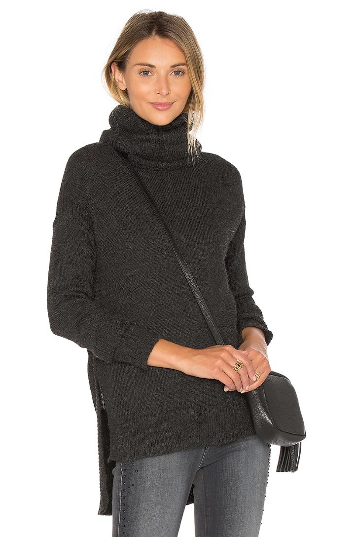 Funnel Neck High Low Sweater