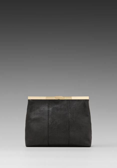 Halston Heritage Foldover Frame Clutch In Black