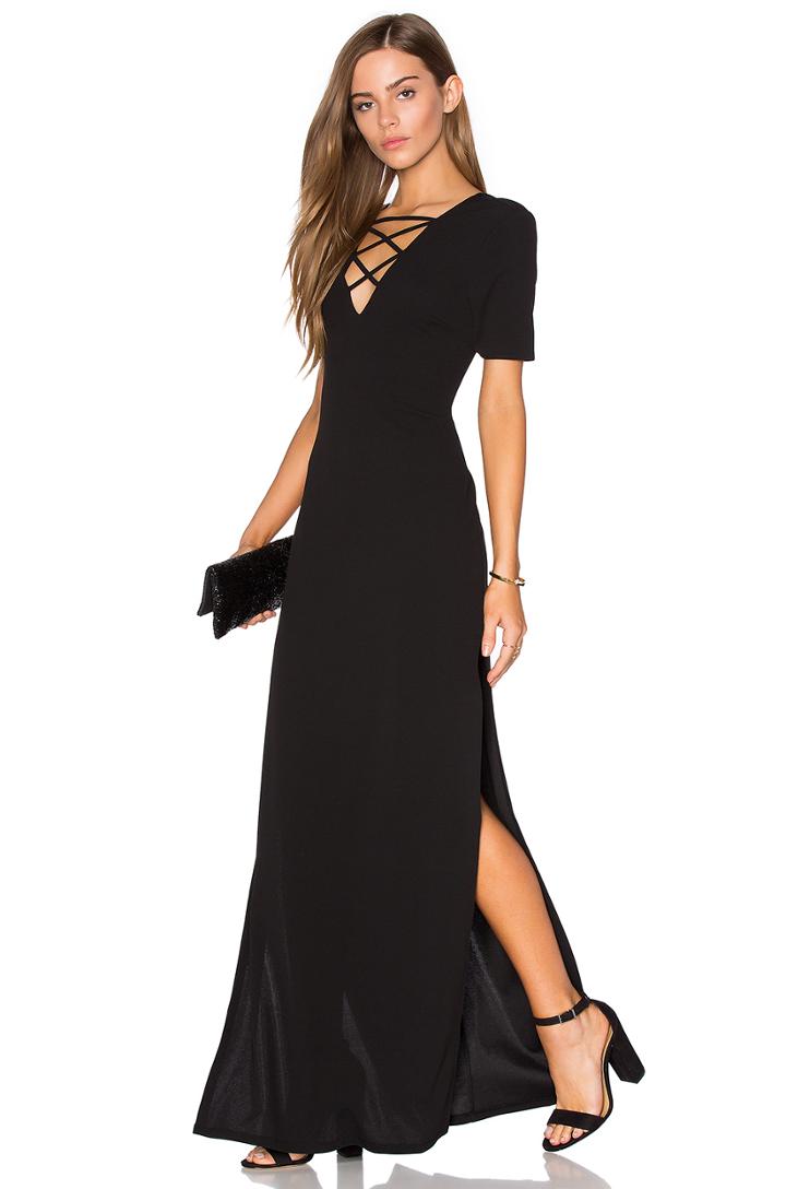 High Slits Lace-up Maxi Dress