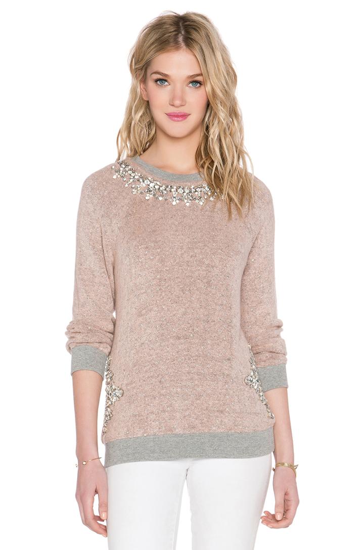 X Revolve Crystal Neckline Sweatshirt