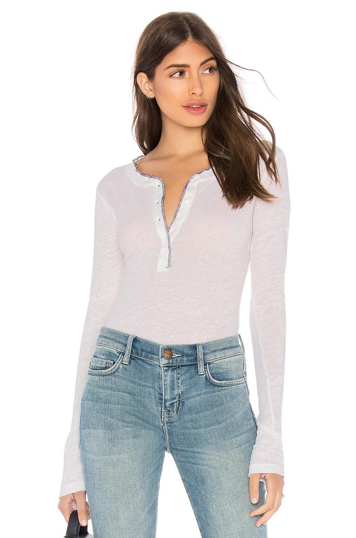 Long Sleeve Piping Henley