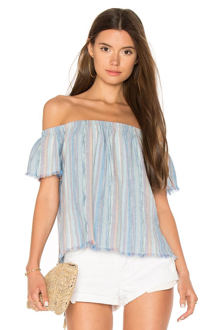 Fray Hem Off Shoulder Top